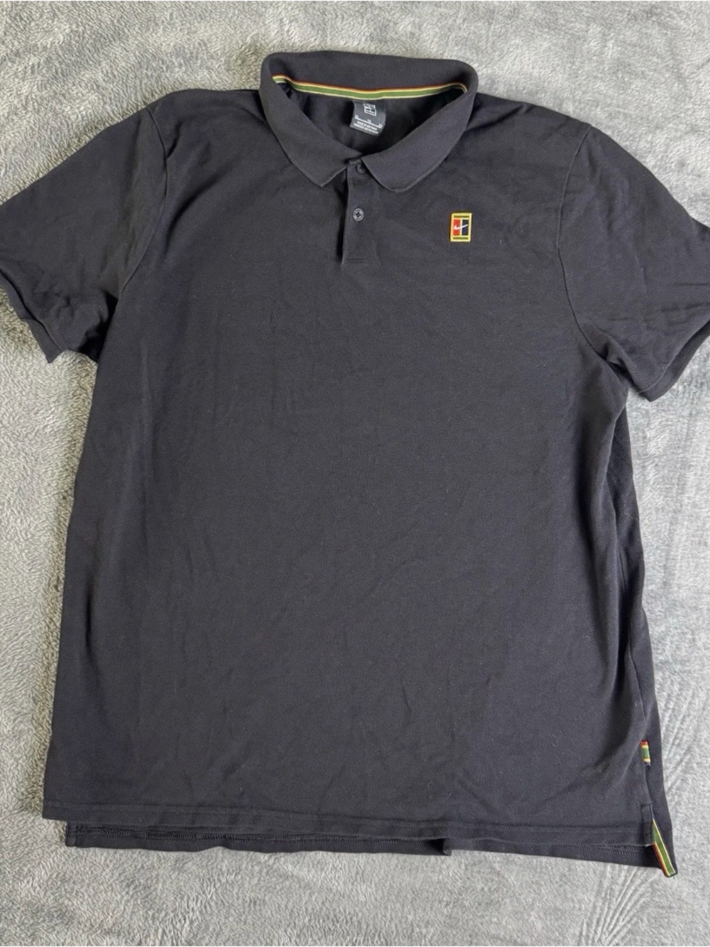 Vintage Nike Golf Polo Shirt Adult XL Black Red Swoosh 90s Mens